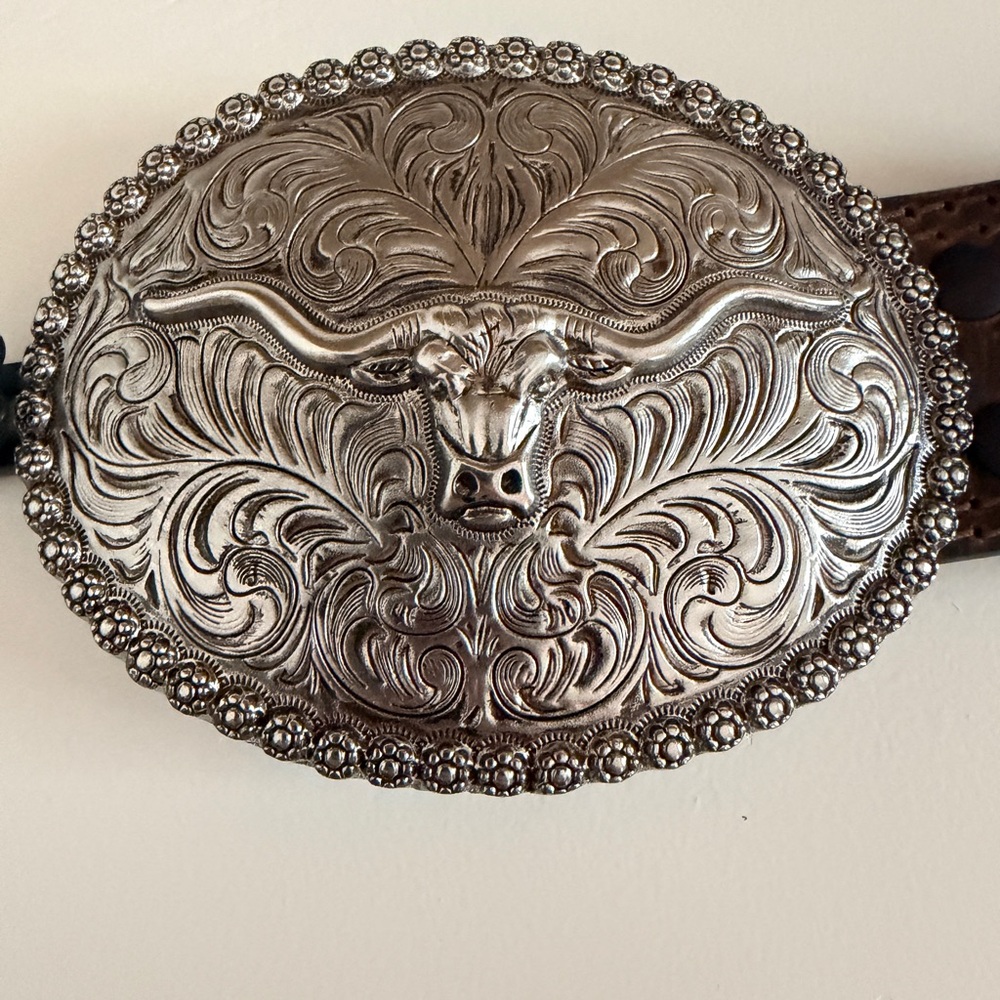Cody James Leather Longhorn Belt Size 42